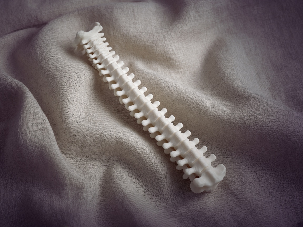 Anatomical spine model on linen for clinical study